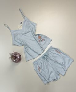 Alternative view of Short bustier en coton  " Vert à rayures " -TRESS-