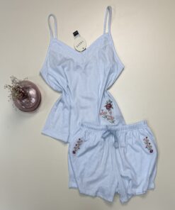 Short bustier en coton " Bleu à rayures " -TRESS-