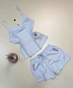 Alternative view of Short bustier en coton " Bleu à rayures " -TRESS-