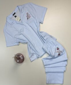 Pyjama boutonné en coton - Tress - " Bleu "