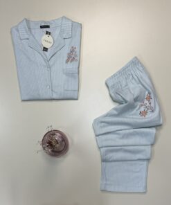 Alternative view of Pyjama boutonné en coton - Tress -  " Vert "