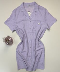 Alternative view of Chemise de nuit boutonné  - Tress - " Mauve "