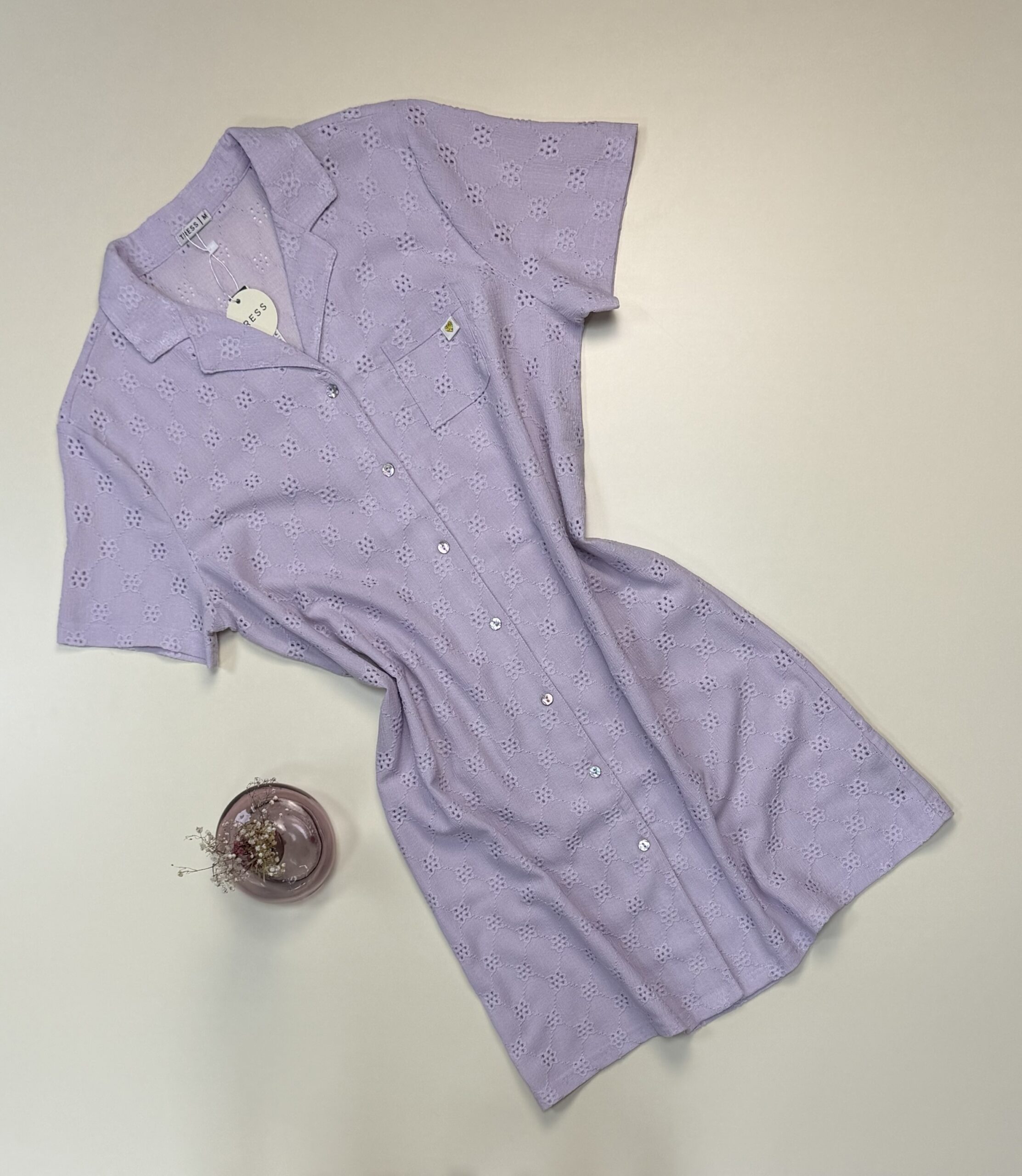 Chemise de nuit boutonné - Tress - " Mauve "