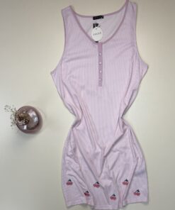 Alternative view of Chemise de nuit en coton  -TRESS- " Rose "