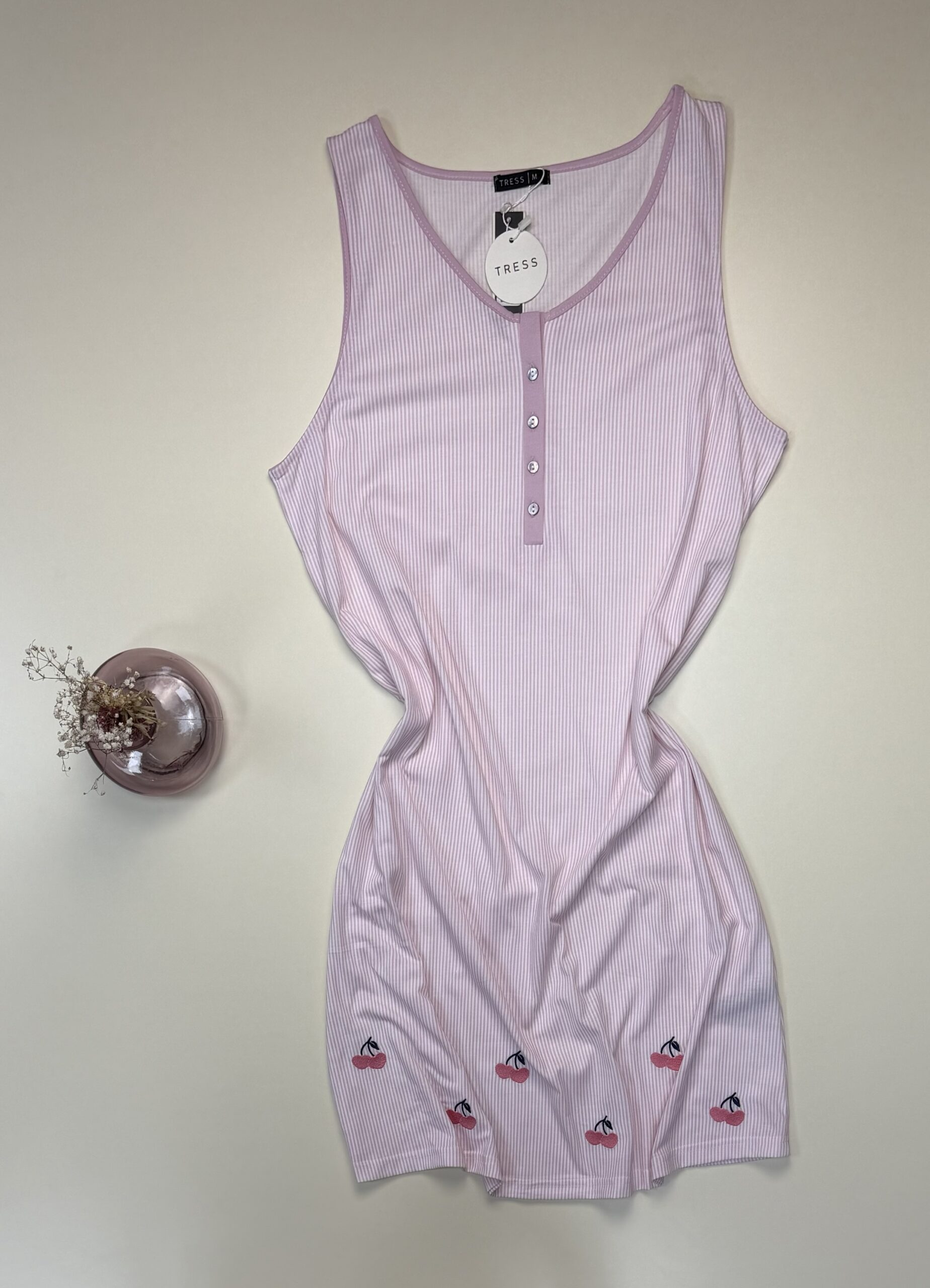 Chemise de nuit en coton -TRESS- " Rose " – Image 2