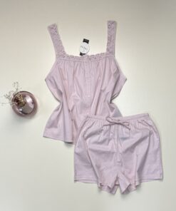 Short bustier boutonné -Tress- 100% " Bois de rose "