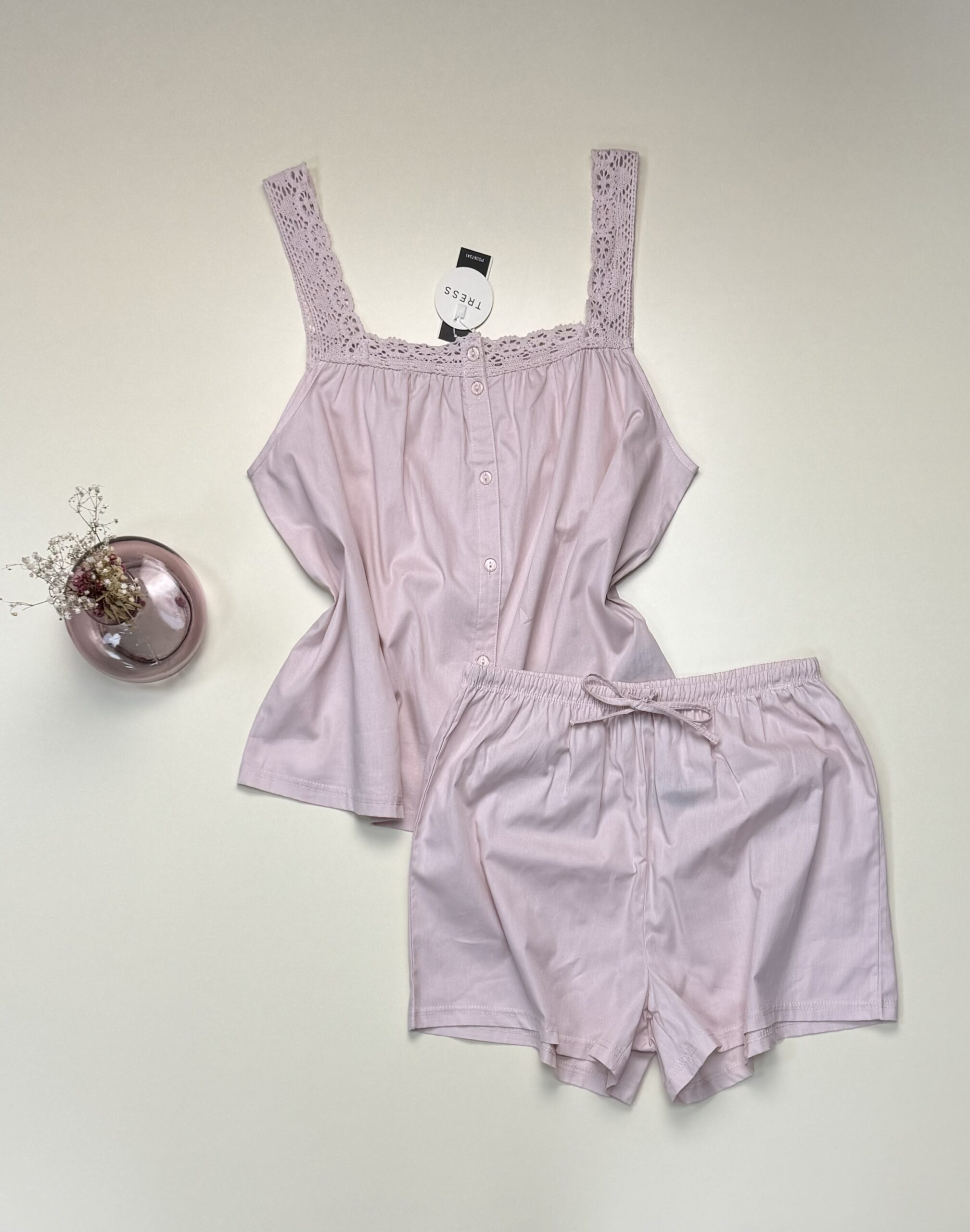 Short bustier boutonné -Tress- 100% " Bois de rose "