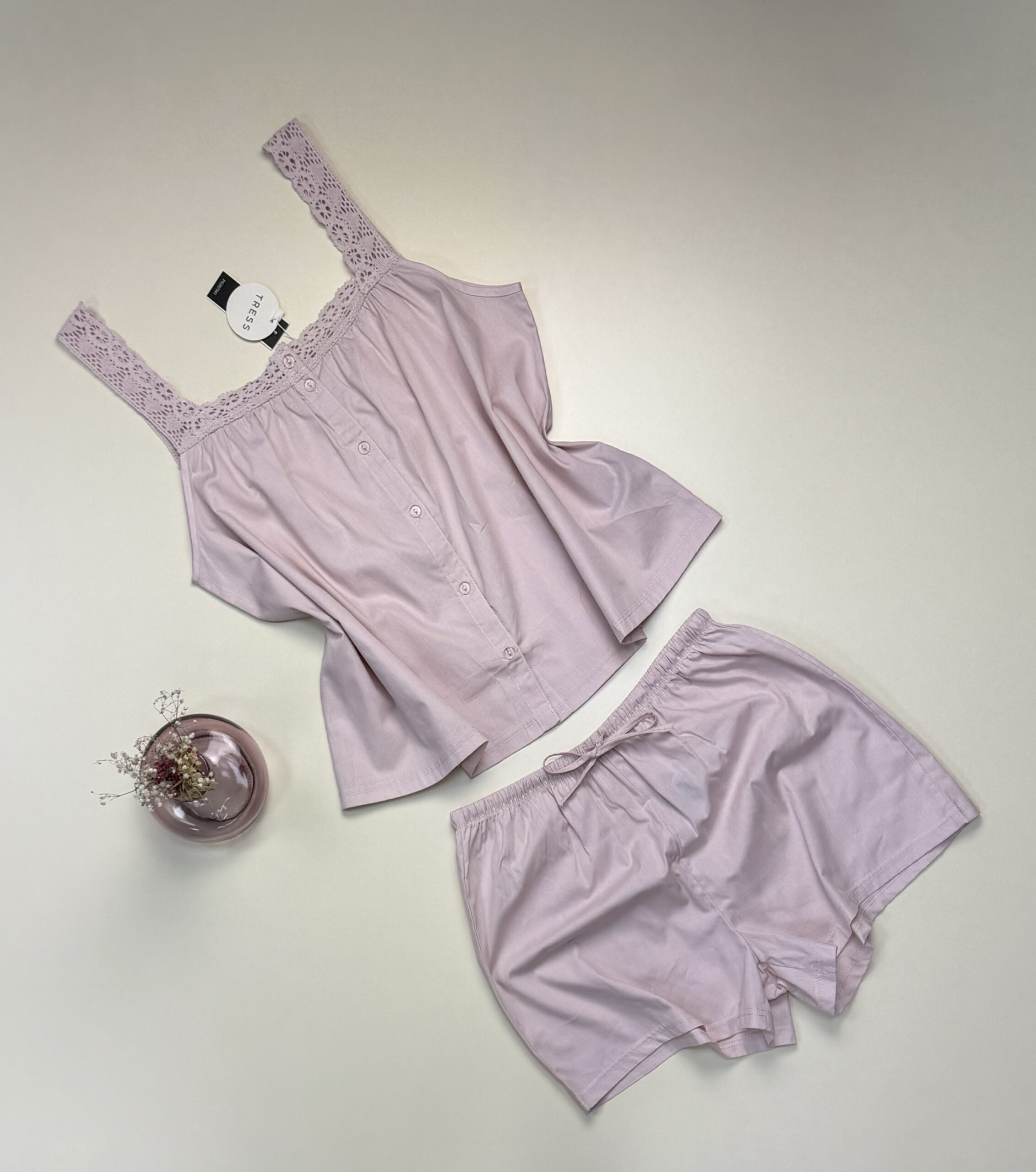 Short bustier boutonné -Tress- 100% " Bois de rose " – Image 3