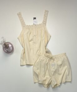 Short bustier boutonné -Tress- 100% " Jaune "