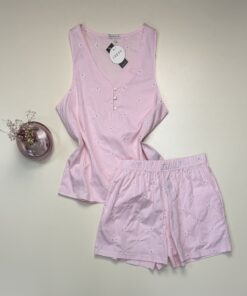 Pyjama short Tress 100% Coton " Rose "