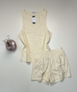 Pyjama short Tress 100% Coton " Jaune "