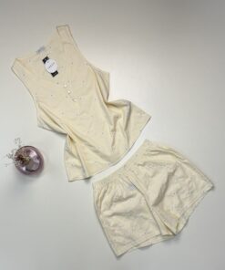 Alternative view of Pyjama short Tress 100% Coton " Jaune "