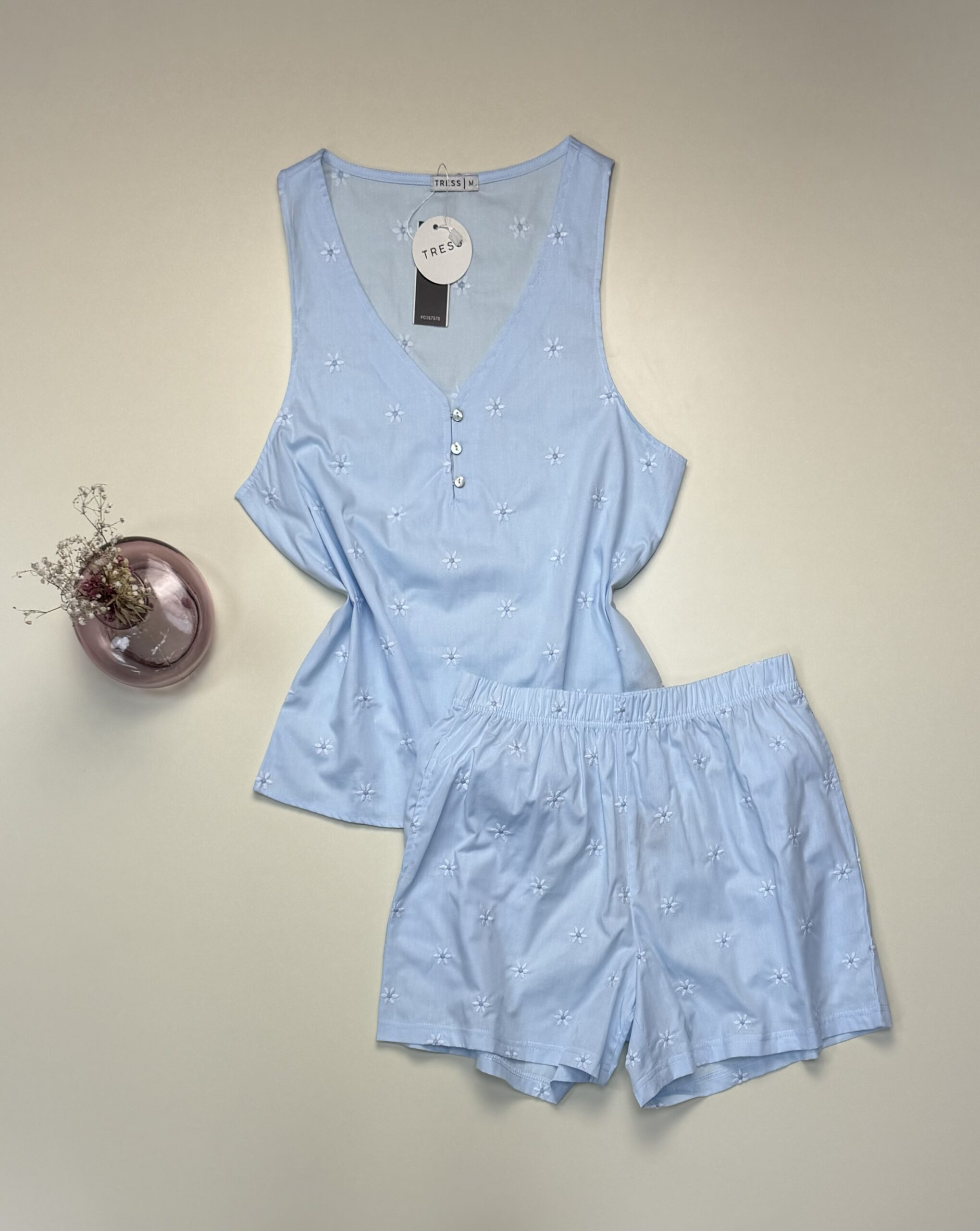 Pyjama short Tress 100% Coton " Bleu "
