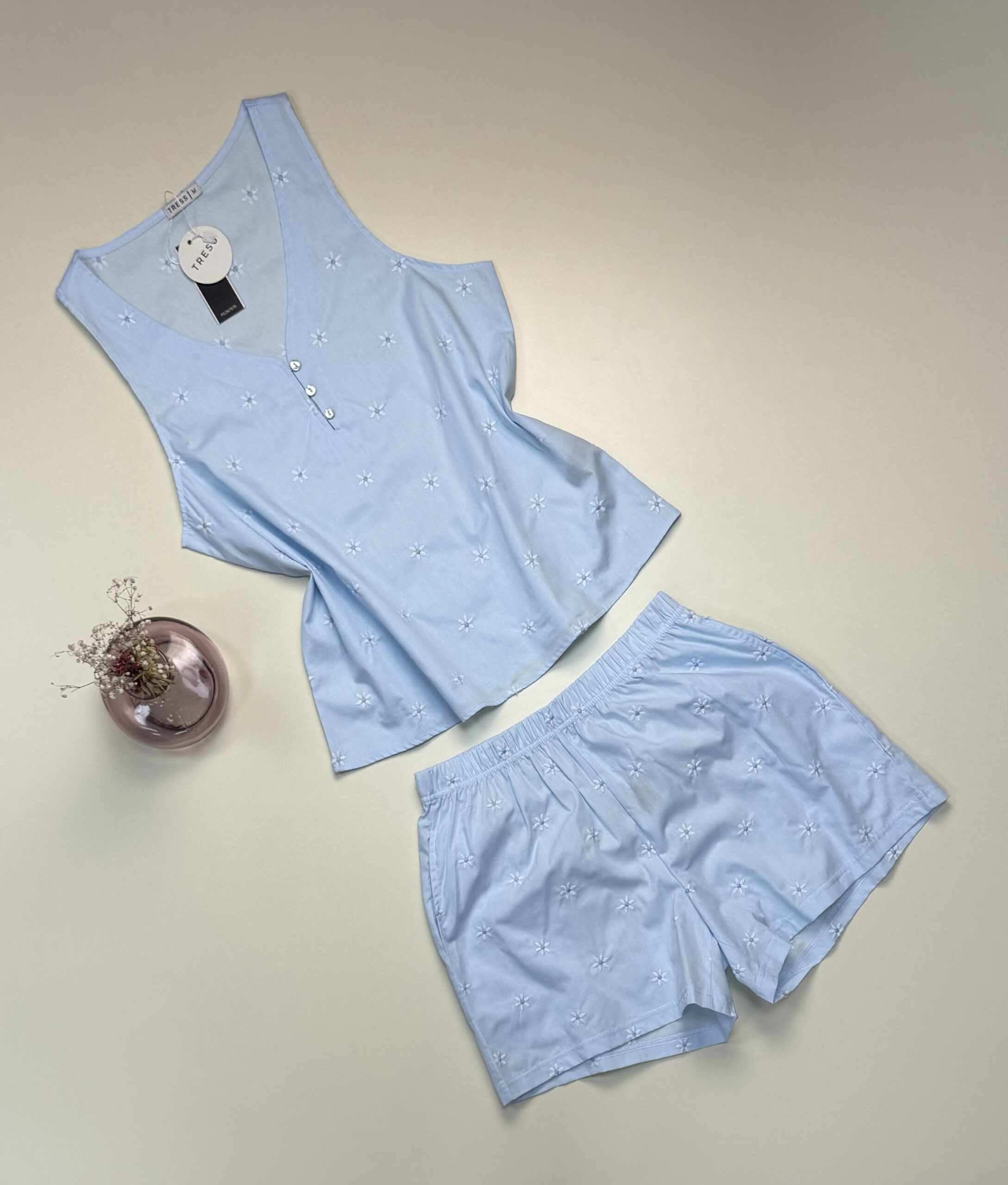 Pyjama short Tress 100% Coton " Bleu " – Image 2