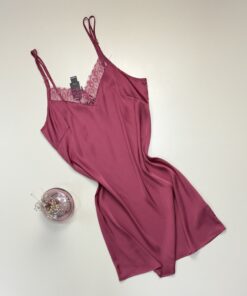 Nuisette -Tress- en satin " Bois de rose "