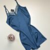 Nuisette -Tress- en satin " Bleu "