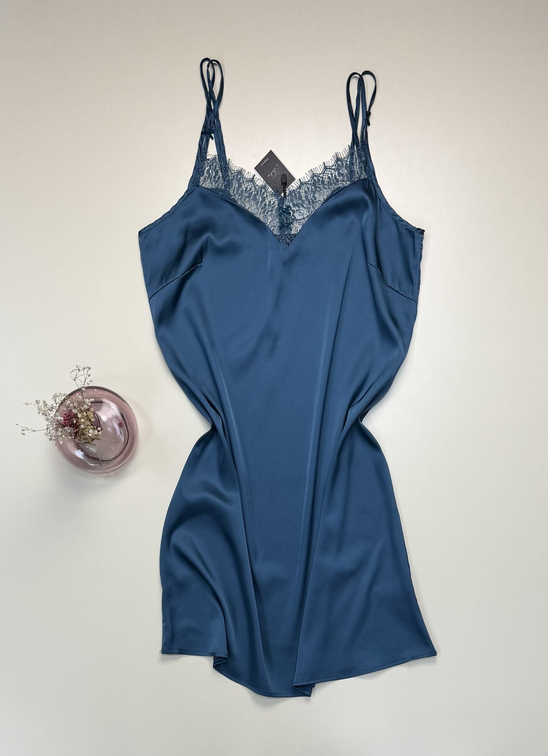 Nuisette -Tress- en satin " Bleu " – Image 2