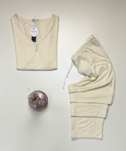 Alternative view of Pyjama haut demi demi manche " Jaune " -TRESS-