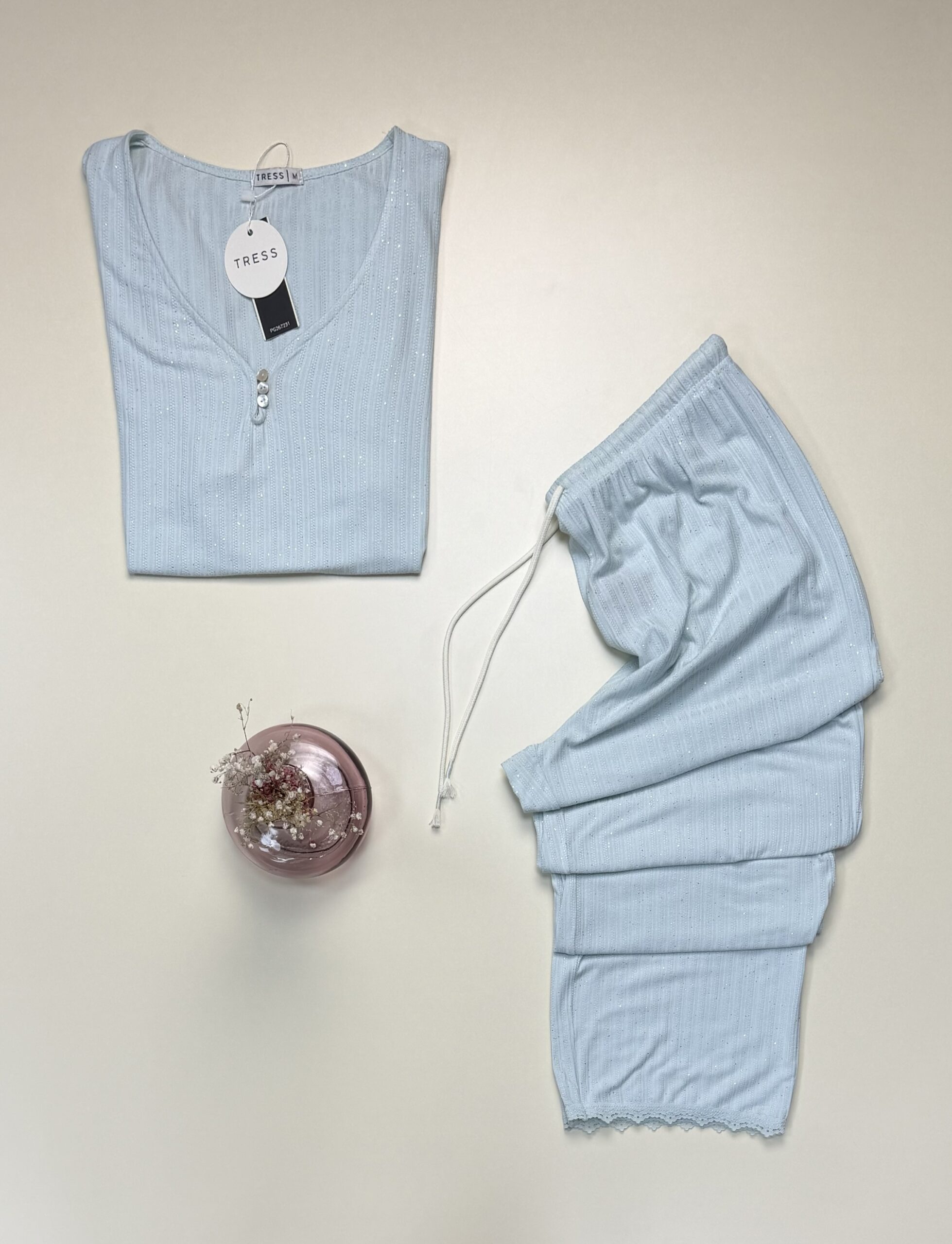 Pyjama haut demi demi manche " Vert " -TRESS- – Image 2