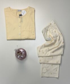 Alternative view of Pyjama boutonné demi manche - Tress - coton  " Jaune "