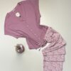 Pyjama boutonné haut demi manche - Tress -  " Bois de rose "