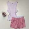 Pyjama short bustier en coton" Rose " -TRESS-