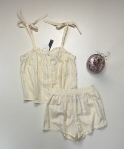 Short bustier boutonné  -Tress- 100% Coton " Jaune "