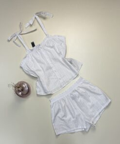 Alternative view of Short bustier boutonné -Tress- 100% Coton " Blanc "