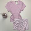 Pyjama short bas en satin -Tress- " Rose "