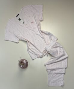 Pyjama pantalon haut demi manche -Tress- Coton " Rose "