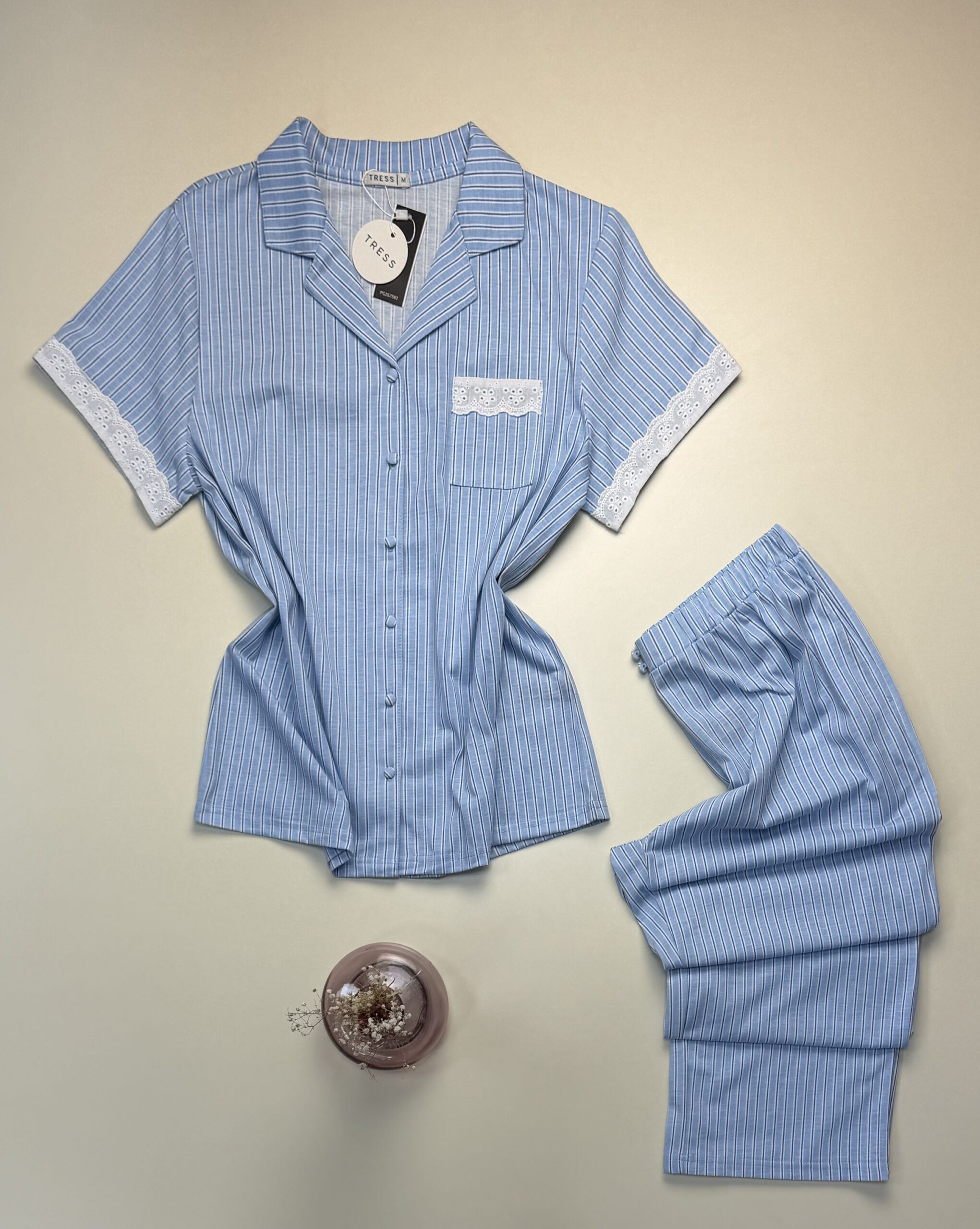 Pyjama boutonné -Tress- Coton " Bleu " – Image 3