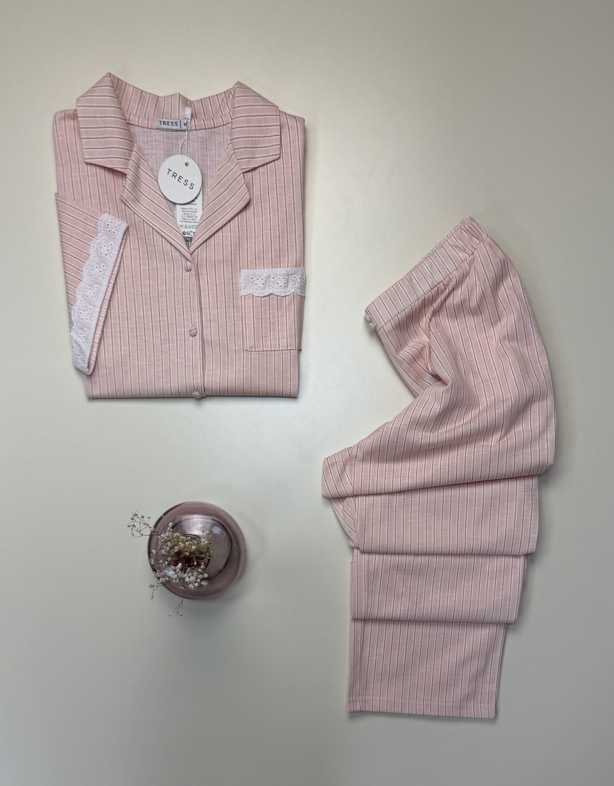 Pyjama boutonné -Tress- Coton " rose " – Image 2