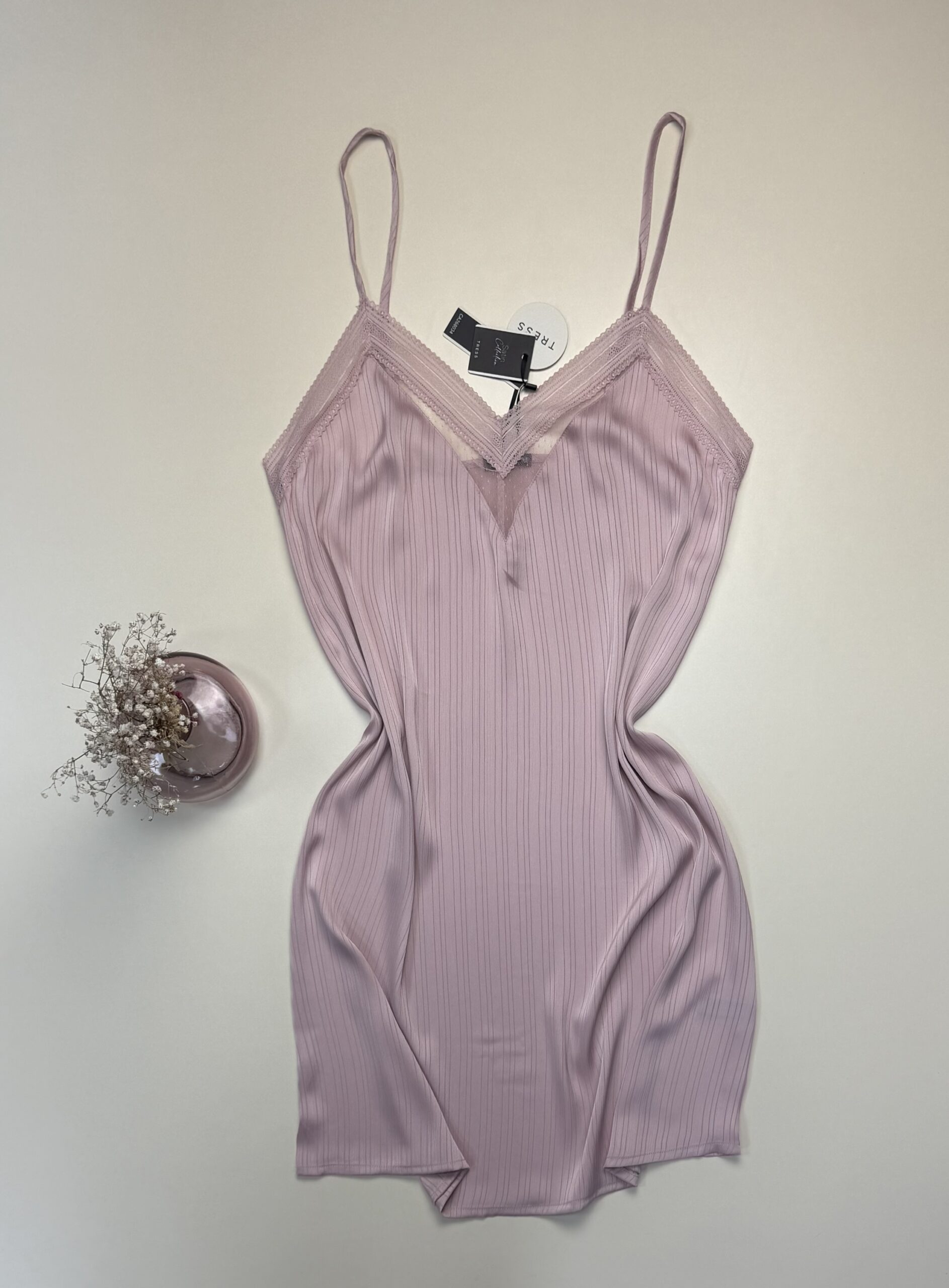 Nuisette -TRESS- en satin "Rose" – Image 2