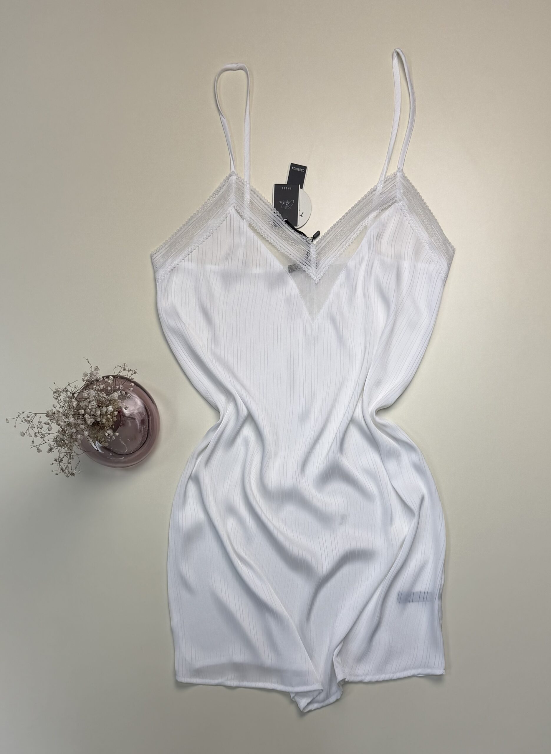 Nuisette -TRESS- en satin "Blanc" – Image 2