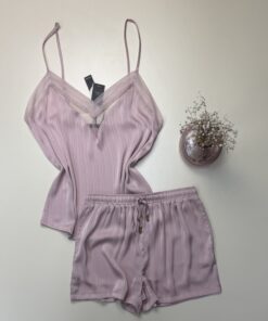Bustier short en satin "Rose" -TRESS-