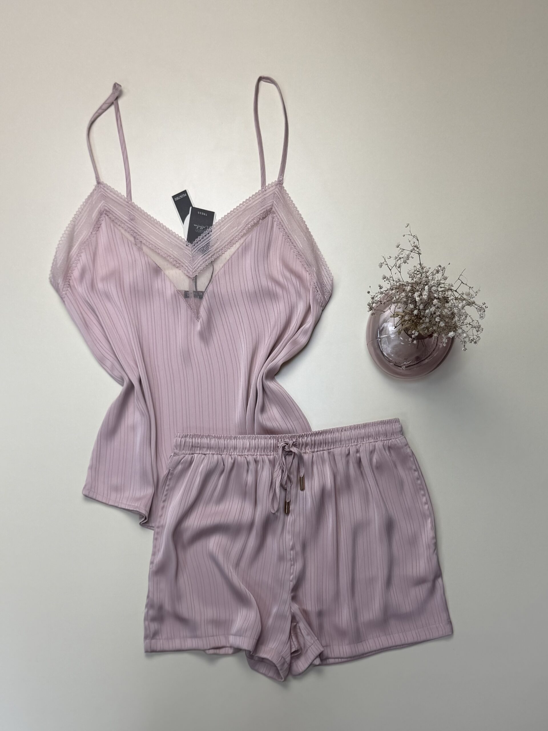 Bustier short en satin "Rose" -TRESS-