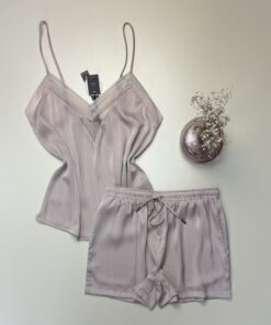 Bustier short en satin "Beige" -TRESS-