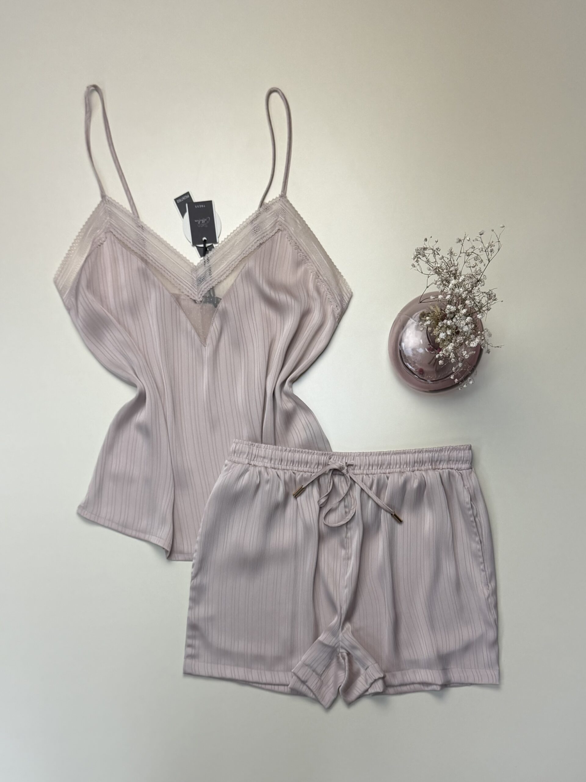 Bustier short en satin "Beige" -TRESS-