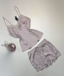 Alternative view of Bustier short en satin "Beige" -TRESS-