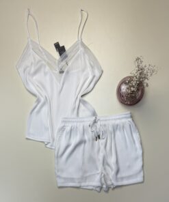 Bustier short en satin "Blanc" -TRESS-