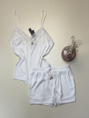 Bustier short en satin "Blanc" -TRESS-