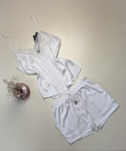 Alternative view of Bustier short en satin "Blanc" -TRESS-