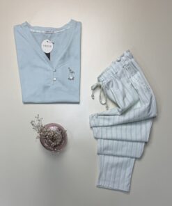 Alternative view of Pyjama haut demi manche en coton " Vert" -TRESS-