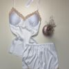 Short-bustier en satin " Blanc "