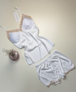 Alternative view of Short-bustier en satin " Blanc "