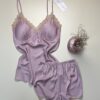 Short-bustier en satin " Rose "