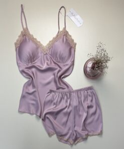 Short-bustier en satin " Rose "