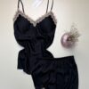 Short-bustier en satin " Noir "