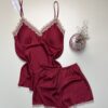 Short-bustier en satin " Bordeaux "