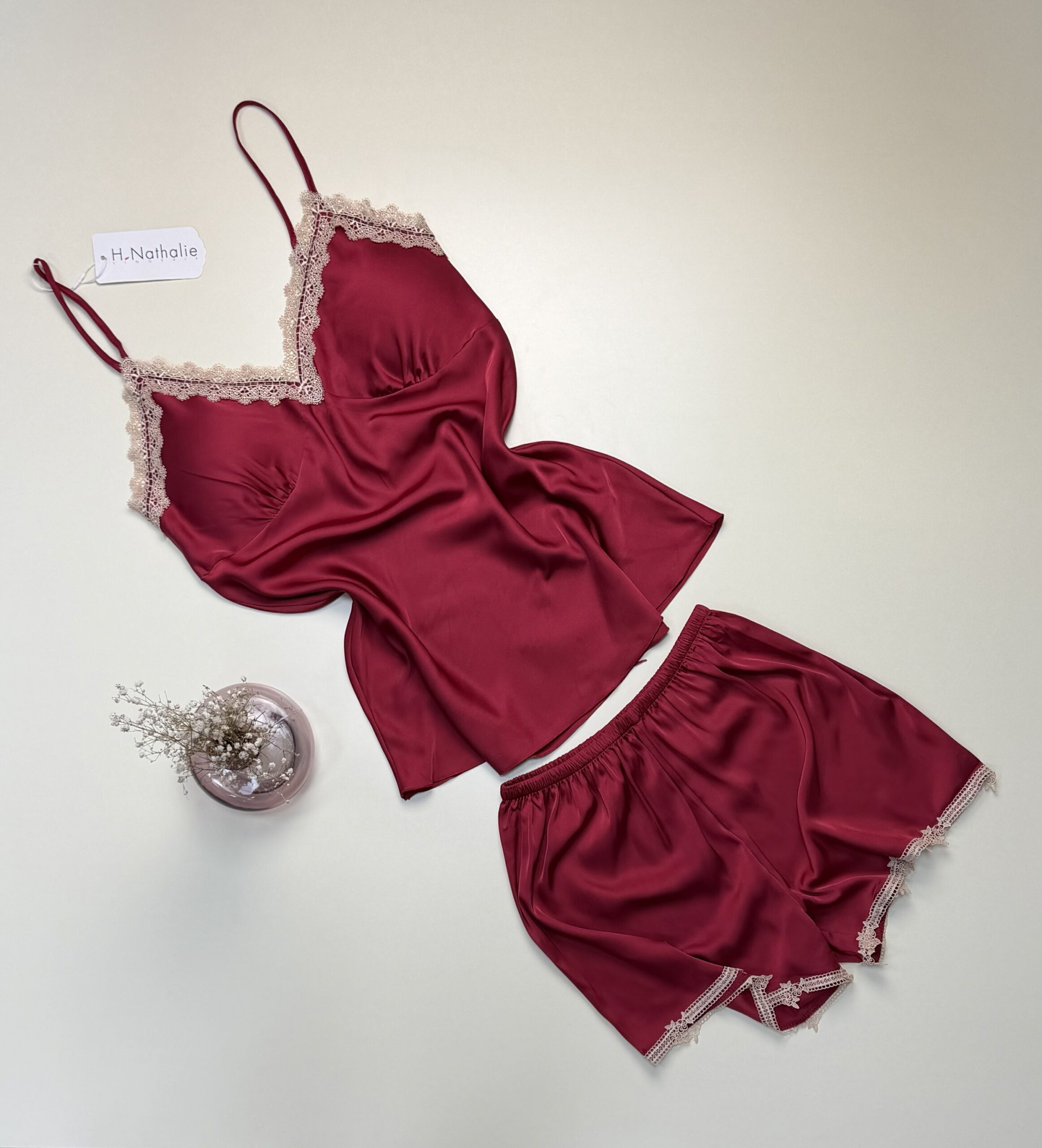 Short-bustier en satin " Bordeaux " – Image 2